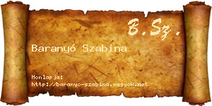 Baranyó Szabina névjegykártya