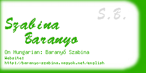 szabina baranyo business card