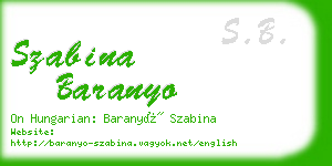 szabina baranyo business card